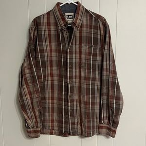 Lee long sleeve plaid button-down size‎ L